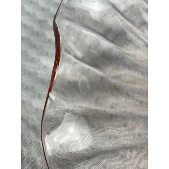 Vintage Round Pink Glass Candy Relish Plate 7.26" - Picture 5 of 5